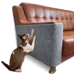lot 6412 image: Self Adhesive Cat Scratch Mat to Protect Furniture,16 x 78 in, Couch Protector from Cat Claws Scratching (Gray)