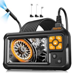lot 6424 image: Vorth Endoscope Camera with Light, 4.3 IPS Screen 1080P Tools Borescope with 8 LED Lights��Semi-Rigid Cable Snake Camera, IP67 Waterproof Sewer Inspection Men Tool - 16.5FT-Dual Lens