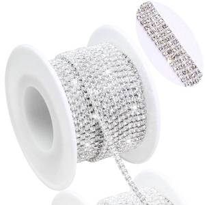 lot 6427 image: FULZTEY 10 Yards Rhinestone Chain 2mm Diamond Trim White Crystal Trim Rhinestone Chain for Crafts Accessories Bling Rhinestone Chain Belt for DIY Clothes Crafts Gifts Cups Shoes Decoration