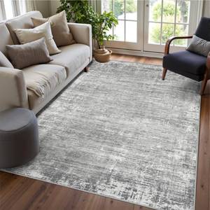 lot 7028 image: zesthome 3x5 Area Rugs, Modern Washable Rug, Non-Slip Rugs for Living Room, Stain Resistant Abstract Rugs, Ultra-Thin Indoor Area Rug 3x5, Home Decor Grey Rug