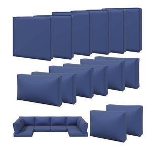lot 11647 image: Aoxun 14pcs Patio Cushion Covers Replacement, Waterproof Outdoor Furniture Cushion Covers with Zipper and Non-Slip Bottom, Patio Sofa Couch 3 Sizes for Patio Sectional, Covers Only (Navy)