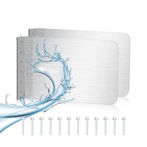 lot 11661 image: awagas 2 Pcs Stainless Steel Splash Guard Kitchen Sink Side Splash Guard, 17 x 12 Inch Wall Mount Guard with Screws, Commercial Restaurant Hand Sink, Food Truck and Prep Sink, Splash Guard Protector