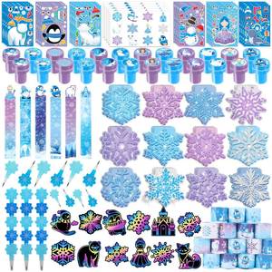 lot 11696 image: BenLouis 432Pcs Frozen School Stationery Party Favors Winter Snowflake Themed Classroom Gift Reward Prizes Bulk for Students Kids Holiday Frozen Birthday Goodie Bag Stuffers Pinata Filler (Used)