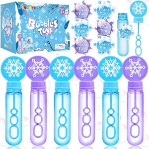 lot 11699 image: Winrayk 24 Large Snowflake Bubble Wands with Gift Card, Frozen Party Favors for Kids Bubbles Bulk, Winter Christmas Birthday Gift Pinata Filler Goodie Bag Stuffer Boys Girls Valentines Classroom Prize (Only 8)