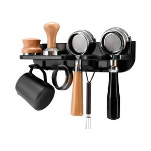 lot 11702 image: Espresso Tamper Holder Station Laelr Wall Mounted Coffee Station Organizer Coffee Distributor & Tamper 54mm2.1 Portafilter Storage Wall Shelf Espresso Accessories Organizer Rack for Bar Home Office