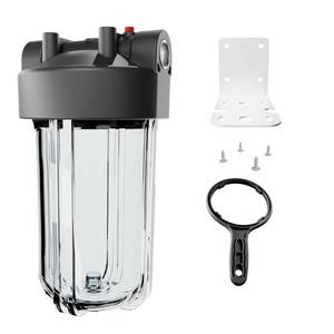 lot 11711 image: Purcooflow 10 x 4.5 Whole House Water Filter Housing �� 1 NPT Stainless Steel Ports, Heavy Duty Clear Filter Sump �� Double O-Ring Leak-Proof with Pressure Release Valve �� Fits All 10x4.5 Filters