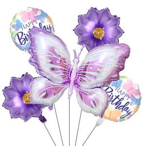 lot 12033 image: Antwhale Purple Number Balloon Set Pink Purple Butterfly Balloons And Circular Balloons Butterfly Themed Parties Baby Showers GirlsBirthdays Parties Anniversaries Wedding Supplies Dcoration