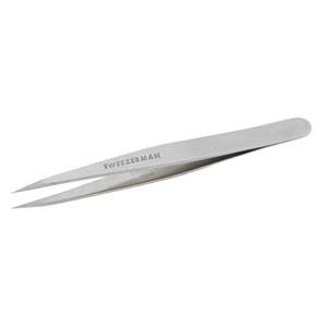 lot 12042 image: Tweezerman Steel Point Tweezer, Silver, 2 x 6 inches, Modern, Professional Quality for Eyebrow Precision, Facial and Ingrown Hair Removal