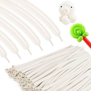 lot 12056 image: White 260 Balloons, 100Pcs Long Balloons for Building Balloon Arches, Skinny Latex Balloon for Animal Garland Modeling Birthday Party Decorations