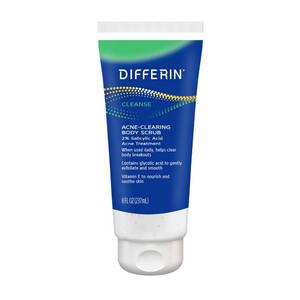 lot 12057 image: Differin Body Scrub with Salicylic Acid Acne Clearing Improves Tone and Texture Prone Skin on Back Shoulders and Chest, 8 Oz (Packaging May Vary) (Slight Leaking)