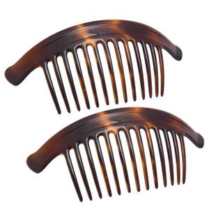lot 12059 image: Parcelona French Arch Extra Large Tortoiseshell Hair Comb Pair �� 13 Teeth Curved Side Combs for Buns, Updos & Pleats