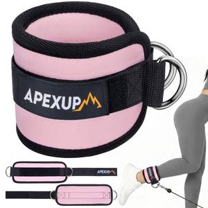 lot 12061 image: APEXUP Ankle Strap for Cable Machine, Ankle Resistance Bands, Cable Kick Back Ankle Straps for Gym, Glute Workouts, Leg Extensions, Adjustable Straps with Neoprene Padding (Single, Pastel Pink)