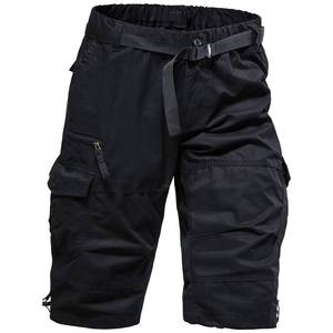 lot 12075 image: Mylldey Mens Cargo Shorts 34 Relaxed Fit Mens Running Shorts 7 Pockets Elastic Waist Cotton Hiking Shorts (Black, XL)