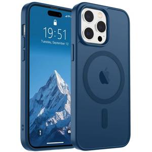 lot 12085 image: SUPFINE Magnetic for iPhone 14 Pro Case (Compatible with MagSafe) (Military Grade Drop Protection) Slim Translucent Matte Shockproof with Anti-Fingerprint Phone Case,Deep Blue