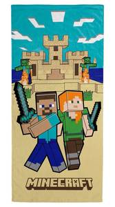 lot 12098 image: Jay Franco Minecraft Alex and Steve Kids Beach Towel - Soft & Absorbent 100% Cotton Bath Pool Towel, Fade-Resistant Vibrant Colors, 28 x 58 Inches, Officially Licensed, Great Gift for Kids Ages 4-10