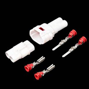 lot 12128 image: 10 Sets 2 Pin DJ7021-2-1121 Waterproof Wire Connectors Fog Lamp Plug 6187-2171 6180-2181 Electrical Quick Connector Kit, Compatible with Sumitomo MT090 2-pin, White