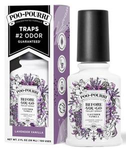 lot 12134 image: PooPourri Lavender Vanilla, Lavender  Vanilla  Citrus, Before-You-Go Toilet Spray, 2 Oz