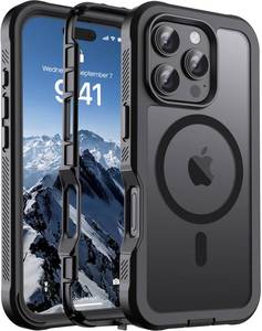 lot 12135 image: jaroco Magnetic for iPhone 16 Pro Case, Compatible with MagSafeMilitary Grade Drop ProtectionHeavy Duty ProtectionNon-SlipShockproof 2-Layer Durable Bumper Phone Case 6.3-Black