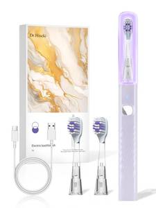lot 12146 image: Sonic Electric Toothbrush for Adults and Kids with UV Mode - 38000 VPM Deep Clean and 4 Cleaning Modes, Rechargeable Toothbrush, 3-Hour Fast Charge, 60 Days Long Battery Life. IPX7 Waterproof (Missing Type C Charger)