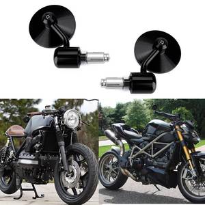 lot 12147 image: Motorcycle Side Mirrors Round 78 Handle Bar End Compatible With Street Bike Cafe Racer Sports bikes Chopper Cruiser Sport FZ8 FZ-07 09