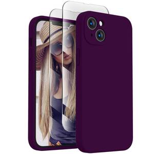 lot 12152 image: FireNova Designed for iPhone 14 Case, Silicone Upgraded Camera Protection Phone Case, Soft Anti-Scratch Microfiber Lining Inside, 6.1 inch, Wine Red