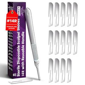 lot 12155 image: MyMed #14R Blades Dermaplaning Scalpels with Dermaplane Handle - Pack of 15 Dermaplane Razor for Women Face  Dermaplane Handle #3, Dermaplaning Tool for Face (Used)