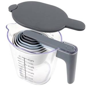 lot 12159 image: Recogwood Measuring Cups and Spoons set 10 Pieces, Stackable Measuring Cup with Lid, Kitchen Cooking Baking Measuring Spoons Set for Liquid and Dry, BPA Free, Dishwasher Safe (Handle Broken)