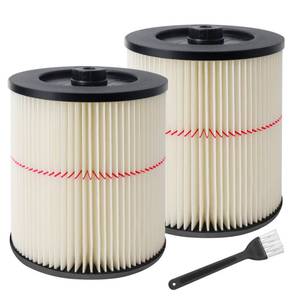 lot 13712 image: 17816 Filter for Craftsman Shop Vac, Red Stripe Cartridge Filter Compatible with Craftsman 9-17816 Wet Dry Vac fit 5 Gallon and Larger Vacuum Cleaner, 2 Pack