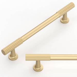 lot 14001 image: Talentedeco 10 Pack Brushed Gold Cabinet Pulls 5 Inch(128mm) Kitchen Cabinet Handles Cabinet Hardware for Drawer Pulls