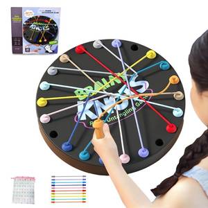 lot 14005 image: Brainy Knots Rope Untangling Game - Fun Puzzle Board Games for Kids & Adults Portable Educational Strategy String Toy to Train Brain & Reflex Skills