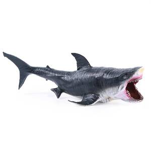 lot 14499 image: kukifun 11 Megalodon Shark Toy, Realistic Deep Sea Giant Ocean Animal Figure with Movable Jaw for Kids Party Favors Cake Decor Bath Play Collection