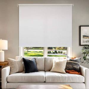lot 17601 image: Chicology Roller Shades  Cordless Room Darkening and Light Filtering Window Blinds 45 W x 72 L Privacy Shades for Bedroom & Living Room  Easy Install  Woven White