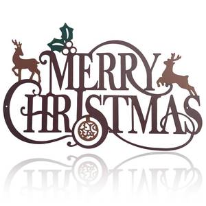lot 19391 image: Suhog christmas metal wall decor - merry christmas neon sign for indoor wall, festive cuadros de navidad para pared (Large)