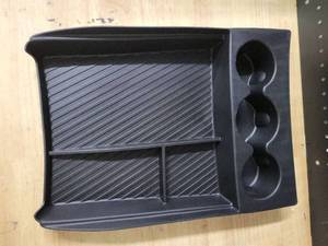 lot 19394 image: Automotive Black Plastic Organizer Caddy with Cup Holders and Compartments