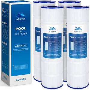 lot 19408 image: AQUIVEX CX880XRE Pool Filter Cartridge, Compatible with Hayward SwimClear C4000, C4020, C4025, C4030, Hayward C880E, CX880XREPAK4, Pleatco PA106, PA106-PAK4, Unicel C-7488, 4 Pack
