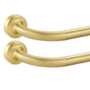 lot 19410 image: 2 Pack Warm Gold Disc Curtain Rods, 84-144 Inches Window Curtain Rod,Adjustable Room Darkening Drapery Rod with Aluminum Finials and Brackets,Wrap Around Design