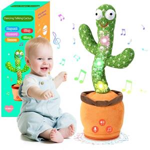 lot 19418 image: TWORIVER Adjustable Volume Dancing Talking Cactus Toy for Baby Toddler, Boys Girls Gifts Singing Mimicking Recording Repeating What You Say Baby Toys with 120 English Songs