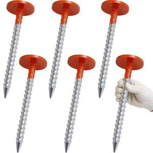 lot 19426 image: Nyuemystery 6 Pack Heavy Duty Property Line Markers, 12 Inch Galvanized Steel Survey Stakes with High-Visibility Red Head for Boundary Marking, Land Survey, Construction and Garden Projects (Cosmetic Damage)