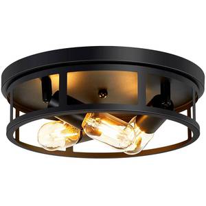 lot 19438 image: SKEJAO Ceiling Light Fixture,Black Flush Mount Ceiling Light,13 Inch Hallway Light fixtures Ceiling,Light Fixtures Ceiling Mount for Farmhouse,Kitchen (2, 13 inch)