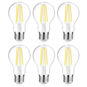 lot 19453 image: Ascher 60 Watt Equivalent, E26 LED Filament Light Bulbs, Daylight White 4000K, Non-Dimmable, Classic Clear Glass, A19 LED Light Bulb with 80 CRI, Pack of 6