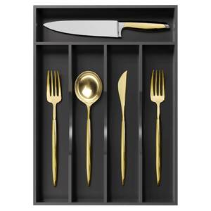 lot 19474 image: Greenual Black Silverware Organizer 10 In Utensil Organizer Silverware Tray for Drawer Cutlery Flatware Organizer for Kitchen Bamboo Wood