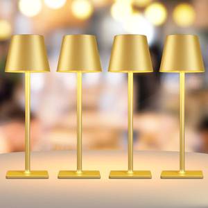 lot 19475 image: Yogaret 4 Pack Gold Rechargeable Led Cordless Table Lamps,Cordless Lamp with 6000mAh Battery Operated,Wireless Lamp for Restaurant Home Dinner Dining Kitchen Outdoor Patio,Waterproof & Portable