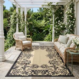 lot 19500 image: Garvee Outdoor Rugs 8��x10�� Waterproof Reversible Mats, Large Area Plastic Straw Rug, Outside Carpet, Butterfly Floral Rv Mat for Patio Camping Picnic Backyard Deck Balcony Porch Beach Trailer
