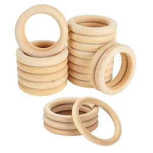 lot 20005 image: LECZIVOEN 20Pcs Natural Wooden Rings for Crafts, Unfinished Wood Rings for Macrame Pendant Connectors��DIY Making, Craft Rings, Wood Teething Ring (1.77inch4.5cm) (Open Box, May Be Missing Pieces)