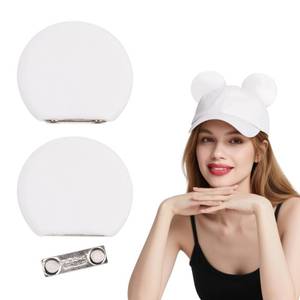 lot 20019 image: zhezesmila Magnetic Mouse Ears for Cap Hat Beret Bucket Hat - 3.5 Clip Mouse Ears for Women & Men Head Accessories for Costume Outfits Holiday Party VelvetWhite