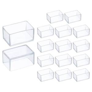 lot 20024 image: uxcell 16 Pcs Silicone Chair Leg Floor Protectors 1 x 1.5 Inch Non-Slip Chair Leg Caps Covers, Rectangle Furniture Leg Protectors for Hardwood Floors Reduce Noise and Scratches, Clear