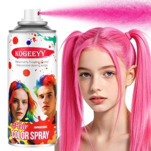lot 20048 image: Pink Hair Spray Color Temporary Hair Color Spray for Kids Women, One-Time Use Temporary Pink Hair Dye, Washable Hair Color Wax,Natural Non-sticky Hair Strong Style Gel Cream for Cosplay, Party(4.06Oz)