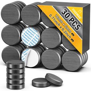 lot 20425 image: FINDMAG 30Pcs Magnets for Crafts, Small Circle Magnet with Adhesive Backing, Ceramic Round Magnet, Sticker Magnetic Buttons for Crafts, Fridge, DIY, Science Projects - 0.71 inch x 0.2 inch