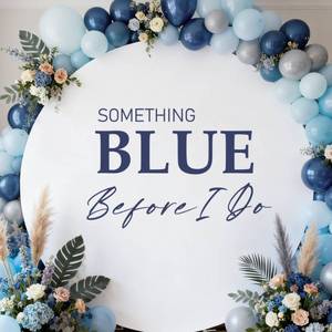 lot 20426 image: Something Blue Before I Do Sign Decal Banner Sticker for Backdrop - Something Blue Before I Do Bridal Shower Decorations, Bachelorette Wedding Engagement Party Decorations Decal (Not Balloon)