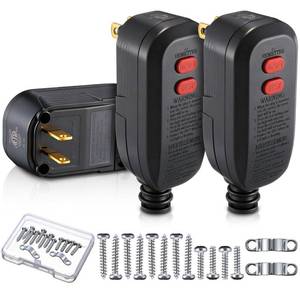lot 20439 image: HappyAlley 2 Pack GFCI Replacement Plug Assembly, Auto Reset 15 Amp 2 Wires 2 Prongs, Waterproof GFCI Replacement Plug for Power Pressure Washer, Pool Pump, Hot Tub, Air Conditioner, ETL Listed